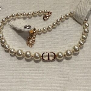 Dior Pearl Necklace with Gold Details